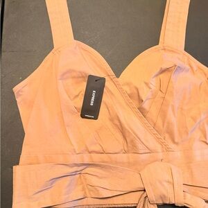 Express Apricot Wrap Tank Top